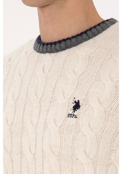 U.s. Polo Assn. Erkek Krem Kazak /triko 50315017-vr071 Krem