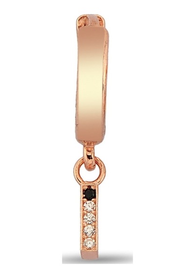 İ Harfi Sallantılı 925 Ayar Gümüş Rose Tek Küpe - 12084002 Rose Gold