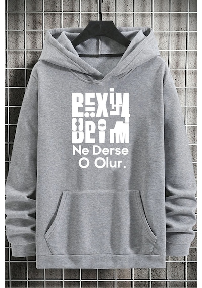 Uyguntarz Beyim Ne Derse O Olur Katlamalı Sweatshirt Gri G