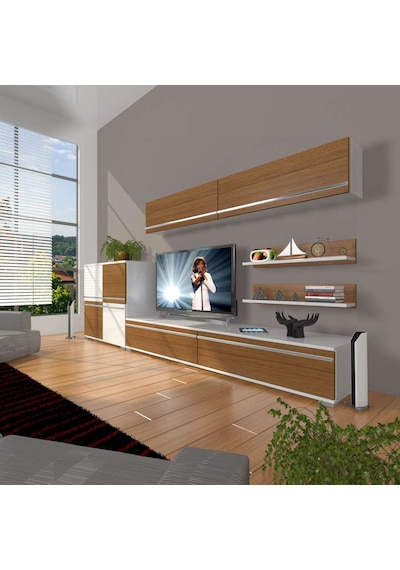 Decoraktiv Eko 6y Mdf Std Tv Ünitesi Tv Sehpası Beyaz - Ceviz