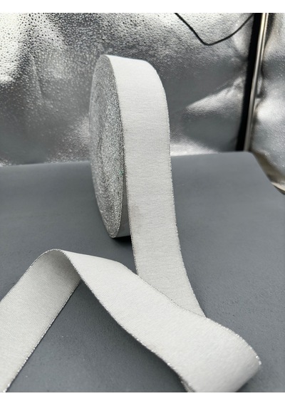 5.5 Cm Simli Lastik-5 Metre-gümüş