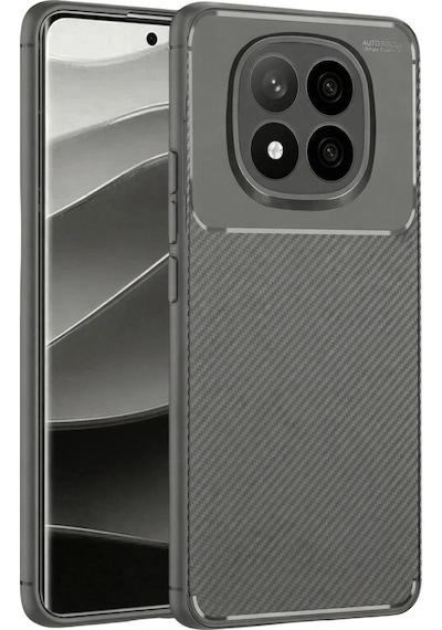 Xiaomi Redmi Note 14 Pro Plus Kılıf Auto Focus Karbon Kapak - Gri Düz Renkli