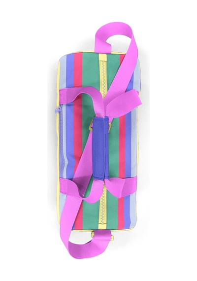 Coral High Milka Gri Sarı Çizgi Desenli Spor Çantası 27543 124-Pembe