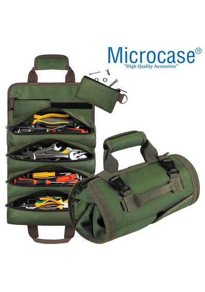 Microcase Çok Bölmeli Katlanabilir Çıkarılabilir Gözlü Organizer Takım Ve Hırdavat Çantası - Al5114 Yeşil