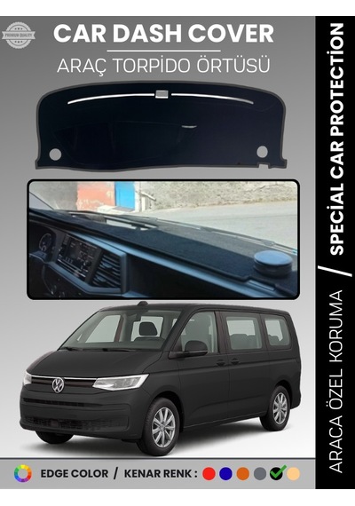 Volkswagen Transporter T7 2021+ Torpido Örtüsü Ön Göğüs Koruma Torpido Koruma Tam Uyum Uv Koruma - 539 Stiloto