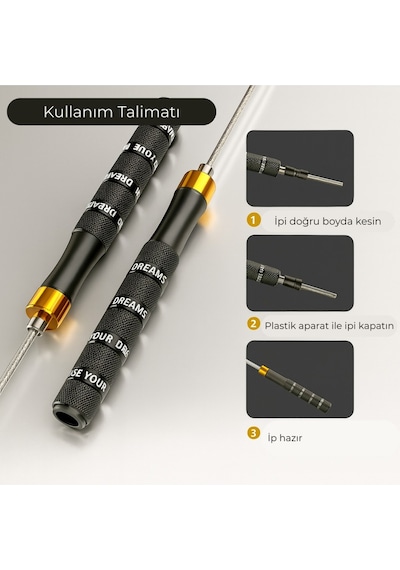 Evapera Profesyonel Speed Rope Atlama İpi Rulmanlı Bilyalı Hızlı Dönüş Fitness Crossfit & Boks İpi Mavi