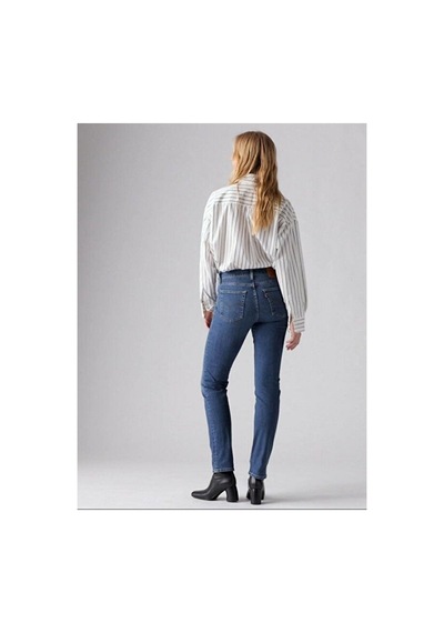 Levi's 724 High Rise Straight Lightweight Kadın Jean Pantolon - Slipped In Cool-16441 Med İndigo - Worn İn