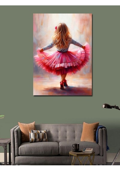 Kanvas Tablo Pembe Tütüyle Küçük Kız 50cmx70cm