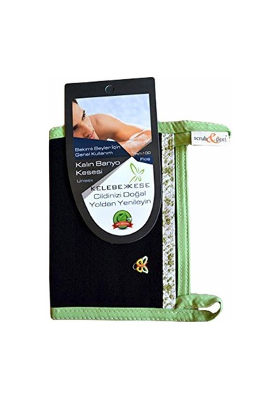 Kelebek Kese Scrub And Peel Beyler için Kalın Banyo Kesesi Siyah