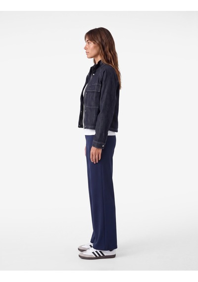 Koton Normal Bel Regular Fit Cepli Düz Geniş Paça Pantolon Lacivert 7wak40006ek