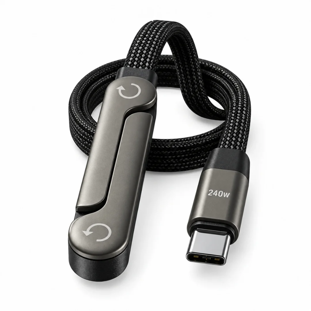 Usb Type C Şarj Data Kablosu Standlı Katlanabilir Hızlı Şarj 240w 2 Metre