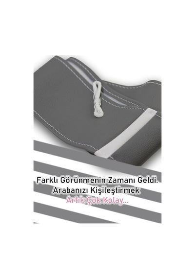 Kia İle Uyumlu Sportage Gri İçin Süper Deri Beyaz Yüzüklü Dikişli Direksiyon Kılıfı Diğer