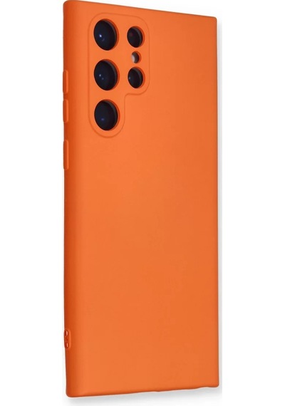 Newface Samsung Galaxy S24 Ultra Kılıf Nano İçi Kadife Silikon - Turuncu