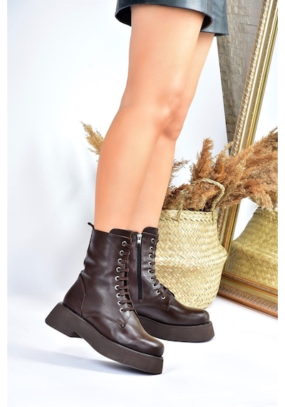 Fox Shoes Kahverengi Kalın Tabanlı Günlük Kadın Bot Postal L61013