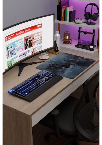 Bloodborne Kaymaz Dikişli Kauçuk Oyuncu Mousepad V2 - 48x40 Xl Gaming Mouse Pad Fare Altlığı