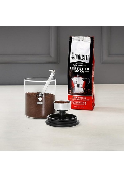 Bialetti - Kahve Saklama Kavanozu - 250gr - Silikon Contalı Hava Geçirmez Kapak - Paslanmaz Ölçü Kaş Sku: Smg8690010159540 Açık