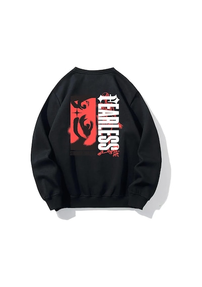 Brz Collection Oversize Unisex Fearless Sweatshirt-siyah Siyah