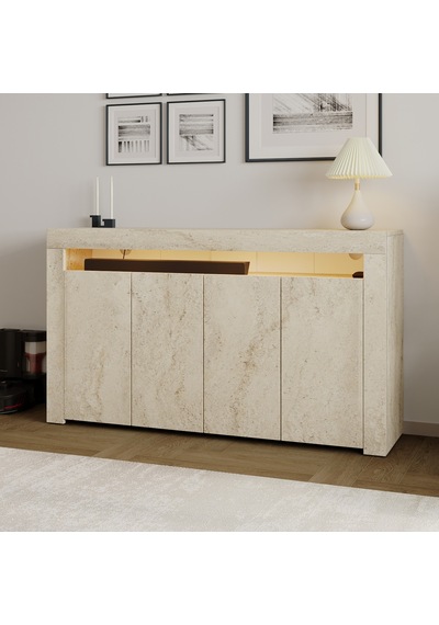 İnarch Dizayn Batı Led Işıklı Konsol Modern 4 Kapaklı Tv Konsolu - Tv Ünitesi Traverten İnarch Dizayn Batı Led Işıklı Konsol Modern 4 Kapaklı Tv Konsolu - Tv Ünitesi Traverten