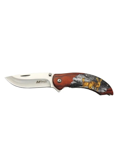 Mtech Y13 G Kahverengi Kamp Çakı 20cm- Yarı Otomatik, Kemerlkli,