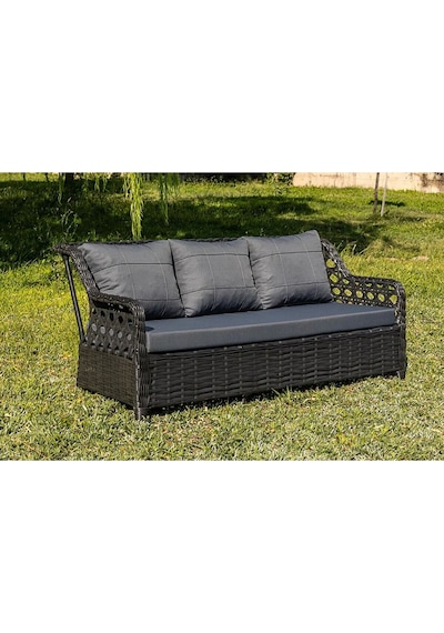 S Collection Rattan Bahçe Takımı Oturma Grubu 3'lü - 7 Kişilik Gri
