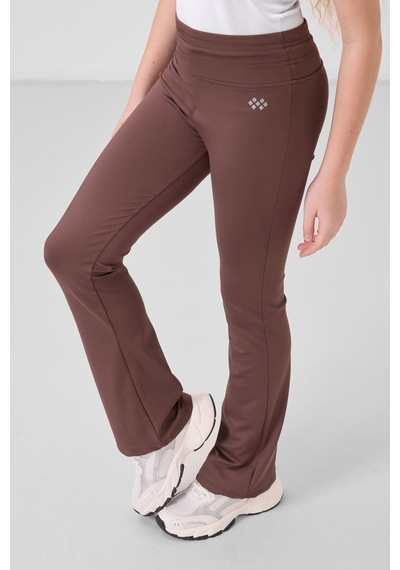 Tommylife Kahverengi Esnek Standart Fit Basic Performans İspanyol Paça Kız Çocuk Tayt - 75193 Kahverengi