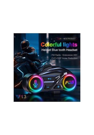 Y13 Motor Kask Kulaklık Rgb Modlu Radyolu Motosiklet Kulaklık 5.3 Bluetooth Intercom 67190279