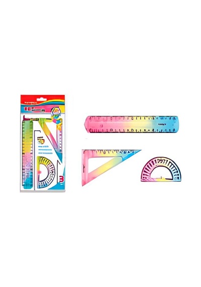 20 Cm Cetvel Seti Rengarenk