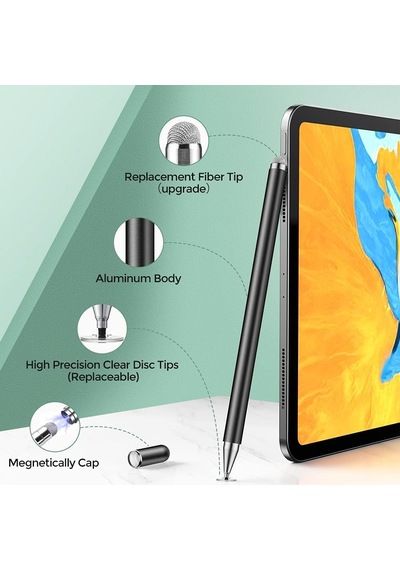Jr-bp561 Stylus Kalem Pasif 3'ü 1 Arada Tabletler Akıllı Telefonlar İçin Manyetik Kapasitif Kalem -siyah