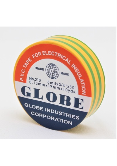 Globe Pvc Elektrik İzolasyon Bant "0.13x19x10yrds" Sarı-yeşil