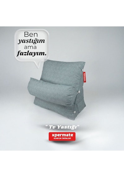 Xpermate Sırt, Bel, Boyun Destekli TV Okuma Yastığı Ameliyat Sonrası Gri