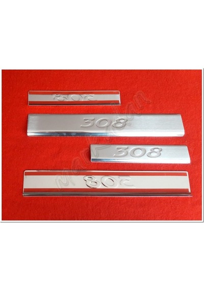 Markadan Peugeot 308 Krom Kapı Eşiği Baskı 2007-2013 4 Parça  Pasl