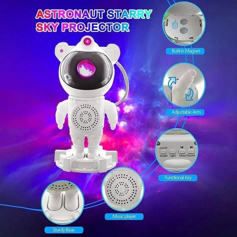 Rose Sp-608 Astronot Görünümlü Müzikli Ve Işıklı Kumandalı Bluetooth Gece Lambası