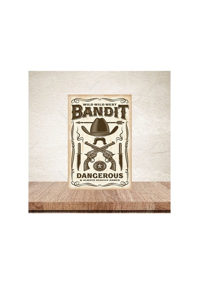 Bandit Dangerous 20-30 Cm Retro Ahşap Poster Çok Renkli - 743299956 Çok Renkli