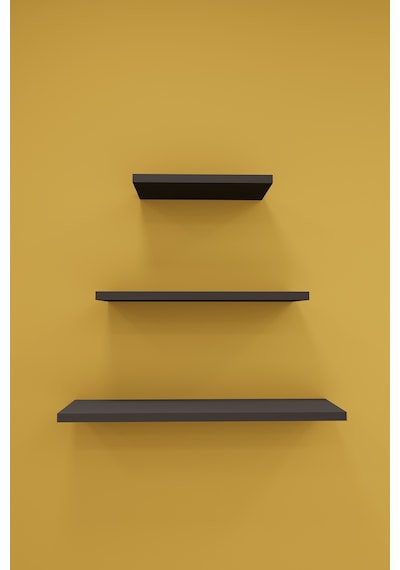 Asra Trend Modern Duvar Rafı DRF-02 %100 MDF 3'lü Dekoratif Organizer Kitaplık Antrasit