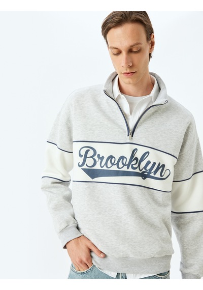 Koton Oversize Sweatshirt Kolej Baskılı Yarım Fermuarlı Renk Bloklu Şardonlu Pamuk Karışımlı Gri 5wam70029mk Gri Koton Oversize Sweatshirt Kolej Baskılı Yarım Fermuarlı Renk Bloklu Şardonlu Pamuk Karışımlı Gri 5wam70029mk Gri