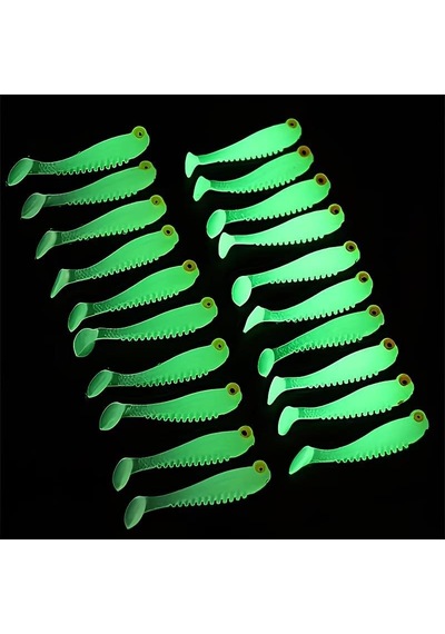Valkyrie 20 Adet Fosforlu Silikon Balık Yemi 5cm Gece Parlayan Glow Yapay Yem Soft Lure