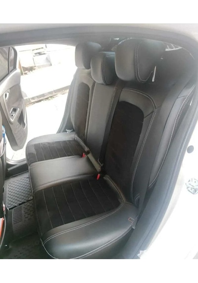 Uyumlu Fiat Egea Özel Taytüyü Deri Karışımı Arka Sırt 2 Parca Kolcaksız