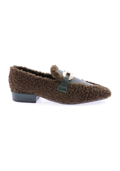 Dgn 5270-424 Metal Tokali Peluş Kadin Oxford Ayakkabi 5270-424-R13301 Yeşil