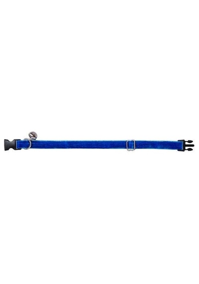 Kadife Zilli Ayarlanabilir Kedi Boyun Tasması 22-30 Cm Lacivert-18502