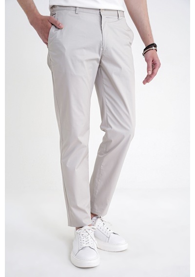 Comfort Fit Yan Cep Beli Lastikli %97 Pamuk Taş Pantolon P 1214