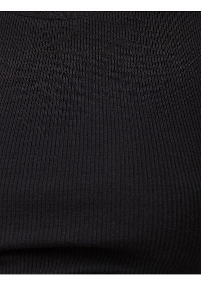 Koton Crop Atlet Pencere Detaylı Bisiklet Yaka Pamuklu Siyah 2sak10414ek Siyah
