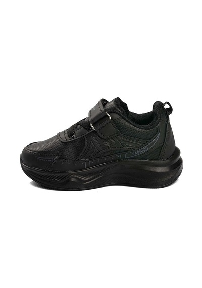 Lastikli Cırtlı Yumuşak Esnek Hafif Nefes Alabilen Unisex Çocuk Sneaker Spor Ayakkabı Siyah Lastikli Cırtlı Yumuşak Esnek Hafif Nefes Alabilen Unisex Çocuk Sneaker Spor Ayakkabı Siyah