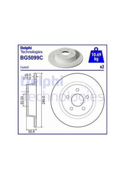 Delphi Bg5099c Arka Disk Ayna Yeni Connect 14- Kv6c2a315bc