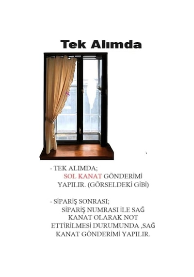 Boydan Fırfırlı Naturel Vintage Pamuk Keten Perde En X Boy - Tek Kanat - Pilesiz