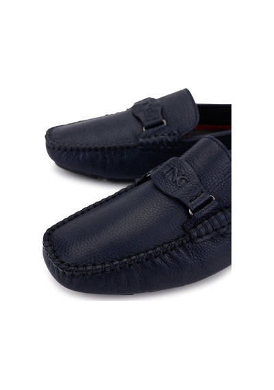 Tamer Tanca Erkek Hakiki Deri Lacivert Loafer Ayakkabı 355 14002 Erk Ayk Y23 Lacı Floter Lacivert