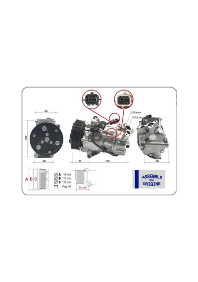 Gua 51331 Klima Kompresörü Sıfır Ürün Renault Clıo V 19 Captur Iı 20 1.2 Tce 1.0 Sce 1.3tce Nissan Juke 1.2 926008955r-9260000q0l-9260000q1a -