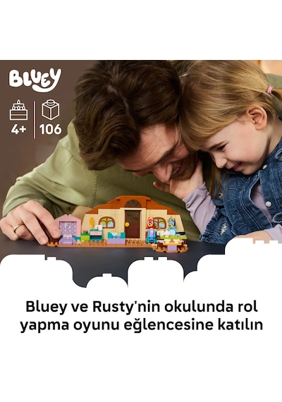 LEGO® Bluey Rusty ve Bluey ile Okul 11221 - 4 Yaş ve Üzeri Çocuklar için Aksesuarlar İçeren Oyuncak Yapım Seti (106 Parça)