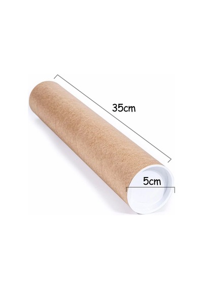 3 Adet Postüp Kapaklı Silindir Kutu Karton Rulo 5 Cm X 35 Cm 50 X 35 X 35