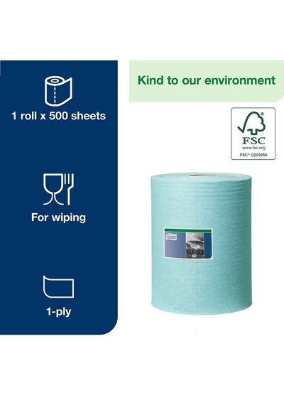 Tork Düşük Hav Nonwoven Temizlik Bezi Rulo Turkuaz 180 Metre 190494