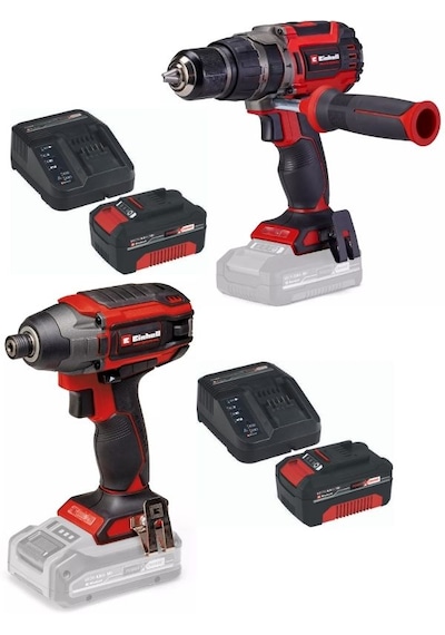 Einhell TP-CD/70 Li-i Bl Matkap + TP-CI 18/220 Li Bl Vidalama 2x4.0AH Kömürsüz Darbeli Set